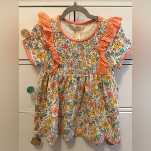Matilda Jane Dream Chasers Floral Smocked Top Size 8